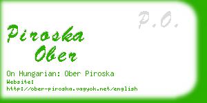 piroska ober business card